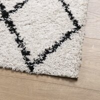 vidaXL Shaggy-Teppich PAMPLONA Hochflor Modern Creme Schwarz 300x400cm