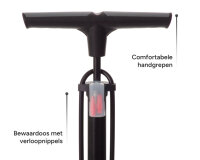 AMIGO luxus Fahrradpumpe mit Manometer 11 Bar 73 cm schwarz