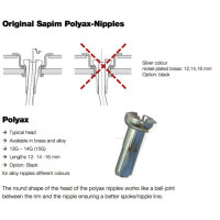 Sapim Speichen Nippel 14 Polyax 14mm Silber Messing (100Stk)