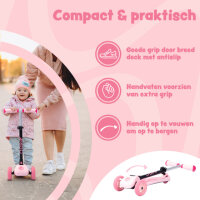 AMIGO Twister faltbarer 3-Rad-Kinderroller mit Fußbremse rosa