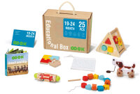 Tooky Toy Spielzeugkiste aus Holz 19-24 Monate 25-teilig