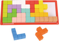 Tooky Toy Würfelpuzzle 10 Levels Lehrreiches Denkspiel aus Holz 23-teilig