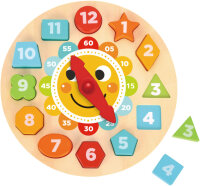 Tooky Toy Uhrenpuzzle Lernspielzeug aus Holz 13-teilig
