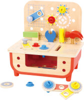 Tooky Toy Pädagogisches Holzspielzeug Werkbank 31-teilig