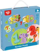Tooky Toy Zahlenpuzzle Lernspielzeug aus Holz 20-teilig