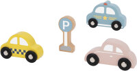 Tooky Toy Holzfahrzeuge und Verkehrsschilder Set 12-teilig