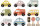 Tooky Toy Holzfahrzeuge und Verkehrsschilder Set 12-teilig