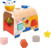 Tooky Toy Holzformkasten Kuh 12 Monate 9-teilig