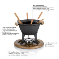 Kela Country fondue-Set 6 Personen 1 Liter 11-teilig schwarz