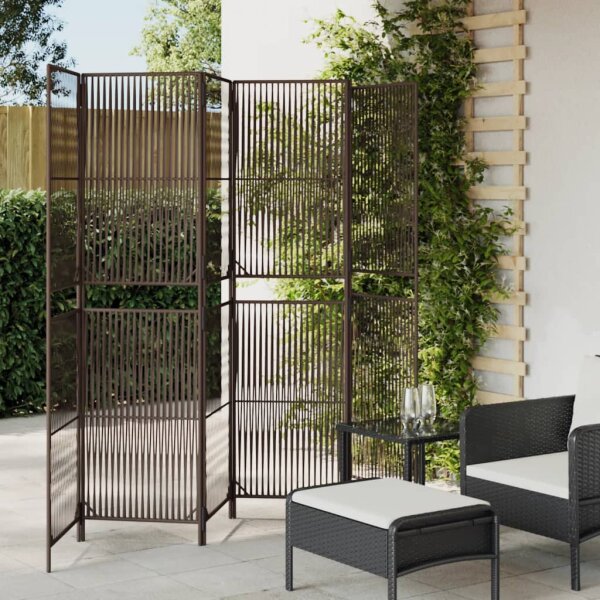 vidaXL Paravent 6-tlg. Braun Poly Rattan