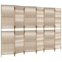 vidaXL Paravent 6-tlg. Beige Poly Rattan