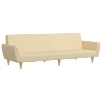 vidaXL Schlafsofa 2-Sitzer Creme Stoff