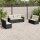 vidaXL 7-tlg. Garten-Sofagarnitur mit Kissen Schwarz Poly Rattan