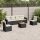 vidaXL 7-tlg. Garten-Sofagarnitur mit Kissen Schwarz Poly Rattan