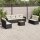 vidaXL 9-tlg. Garten-Sofagarnitur mit Kissen Schwarz Poly Rattan