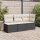 vidaXL Gartensofa mit Kissen 3-Sitzer Schwarz Poly Rattan