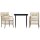 vidaXL 3-tlg. Bistro-Set mit Kissen Beige Poly Rattan