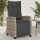 vidaXL Gartensessel mit Fußteil 2 Stk. Verstellbar Grau Poly Rattan