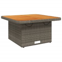 vidaXL Gartentisch Grau 80x80x71 cm Poly Rattan und Akazienholz