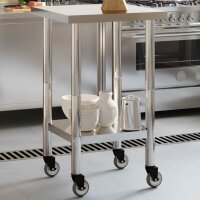 vidaXL Küchen-Arbeitstisch mit Rollen 55x55x85 cm...