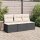 vidaXL Gartensofa mit Kissen 3-Sitzer Schwarz Poly Rattan