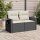 vidaXL Gartensofa mit Kissen 2-Sitzer Schwarz Poly Rattan