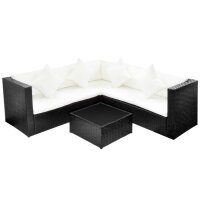 vidaXL 4-tlg. Garten-Lounge-Set mit Auflagen Poly Rattan...