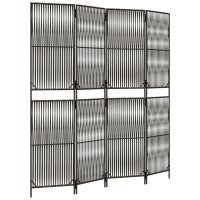 vidaXL Paravent 4-tlg. Grau Poly Rattan