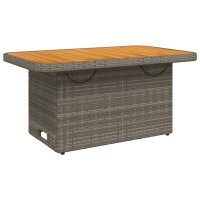 vidaXL Gartentisch Grau 90x55x71 cm Poly Rattan und...