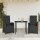 vidaXL 3-tlg. Bistro-Set mit Kissen Schwarz Poly Rattan