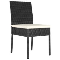 vidaXL Garten-Essstühle 4 Stk. Poly Rattan Schwarz