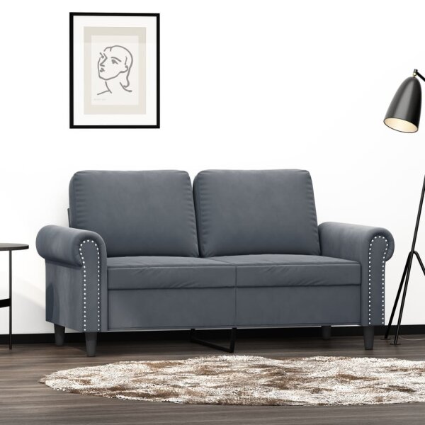 vidaXL 2-Sitzer-Sofa Dunkelgrau 120 cm Samt