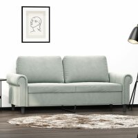 vidaXL 2-Sitzer-Sofa Hellgrau 140 cm Samt