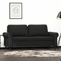 vidaXL 2-Sitzer-Sofa Schwarz 140 cm Samt