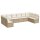 vidaXL 10-tlg. Garten-Sofagarnitur mit Kissen Beige Poly Rattan