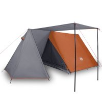 vidaXL Campingzelt 3 Personen Grau & Orange...