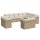 vidaXL 12-tlg. Garten-Sofagarnitur mit Kissen Beige Poly Rattan