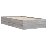 vidaXL Bettgestell mit Schubladen Grau Sonoma 75x190 cm Holzwerkstoff