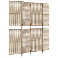 vidaXL Paravent 4-tlg. Beige Poly Rattan