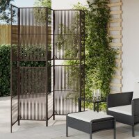 vidaXL Paravent 5-tlg. Braun Poly Rattan