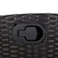 vidaXL Gartensessel Verstellbar mit Kissen Schwarz Poly Rattan