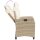 vidaXL Gartensessel mit Kissen Verstellbar Beige Poly Rattan