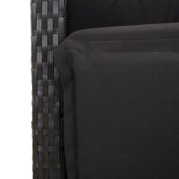 vidaXL Gartensessel mit Fu&szlig;teil Verstellbar Schwarz Poly Rattan