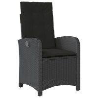 vidaXL 5-tlg. Garten-Essgruppe mit Kissen Schwarz Poly Rattan