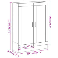 vidaXL B&uuml;cherschrank R&auml;uchereiche 82,5x30,5x115 cm Holzwerkstoff