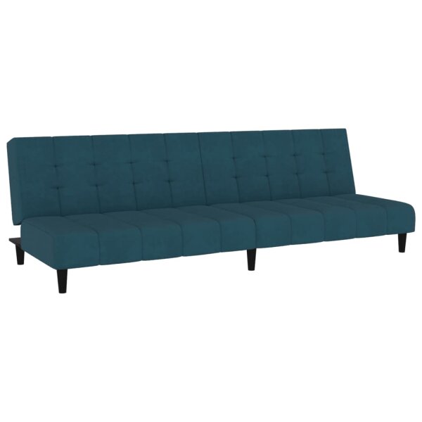 vidaXL Schlafsofa 2-Sitzer Blau Samt