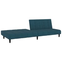 vidaXL Schlafsofa 2-Sitzer Blau Samt