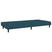 vidaXL Schlafsofa 2-Sitzer Blau Samt