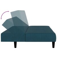 vidaXL Schlafsofa 2-Sitzer Blau Samt