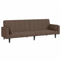 vidaXL Schlafsofa 2-Sitzer mit 2 Kissen Taupe Stoff